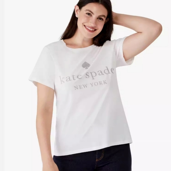 Kate Spade Glitter Logo Tshirt (XL) - Picture 1 of 5